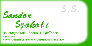 sandor szokoli business card